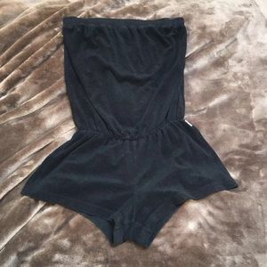Black Burberry terrycloth romper